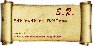 Sárvári Rózsa névjegykártya