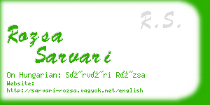 rozsa sarvari business card